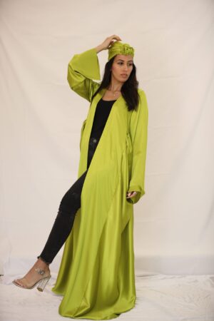 Satin Lime Green Abbaya
