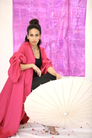 Magenta Pink Abbaya with Stylish/ modern kimono sleeve